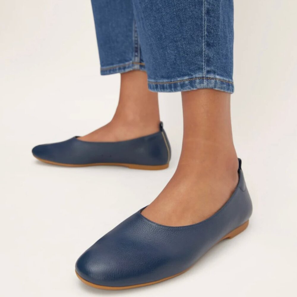 Everlane The Day Glove Flats – Blue Leather – Size 6.5 – New Without Box